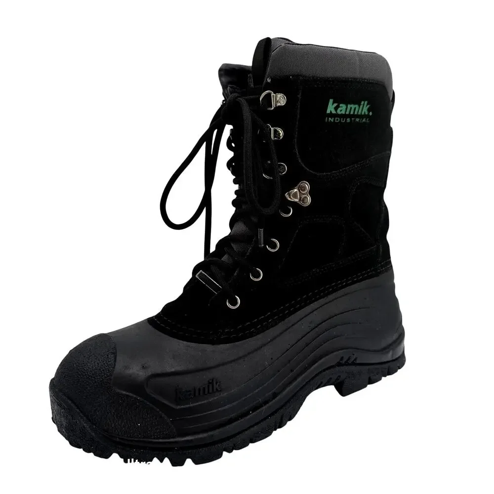 Kamik Industrial Safety Insulated Winter Boots ANSI Waterproof Black Suede Men 8